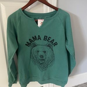 Green sweater, NWT “Mamma Bear” size small